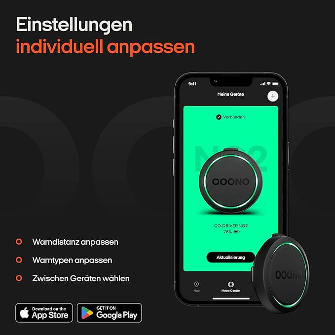 Ooono Co Driver NO2 App Funktionen Ooono Co-Driver NO2 App Funktionen